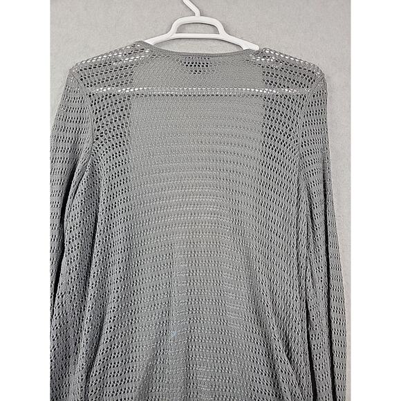 ModCloth 100% Cotton Gray Knit LS Open Front Cardigan Women's Plus 2X - Picture 7 of 12